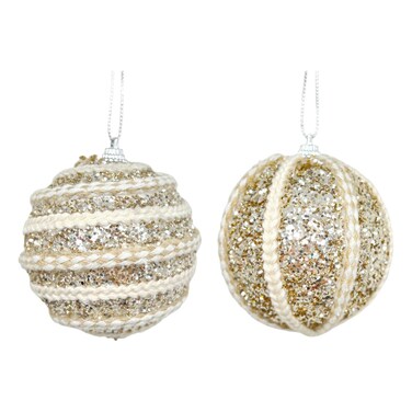 Carrefour Decorative Ball with Rope Assorted 8cm