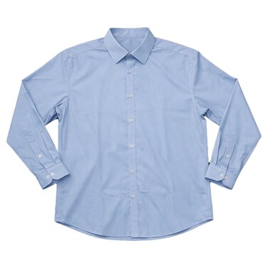 Basic City Men Classic Fit Long Sleeve Plain Button-Down Shirt 100_BLC+, Light Blue