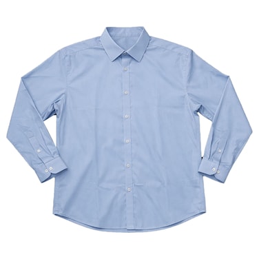 Basic City Men Classic Fit Long Sleeve Plain Button-Down Shirt 100_BLC+, Light Blue