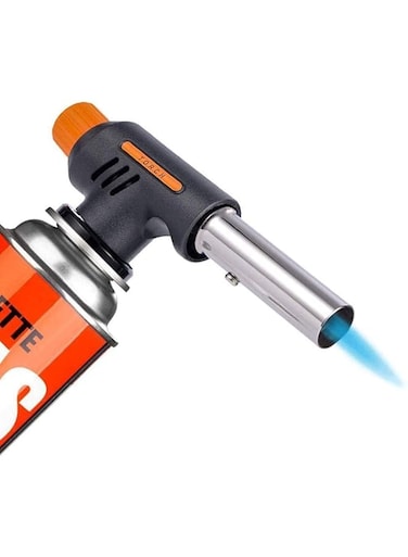 GO2CAMPS High Flame Torch Gun   Charcoal Lighter Flame Gun - Adjustable Flame Butane Gas Torch with Ignition Lock - Ideal for Cooking, Soldering, Welding, BBQ, Baking and DIY Projects