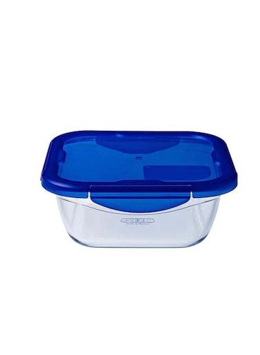Cook&amp;Go Square With Lid 800ml Dark Blue Transparent 16 x 16 x 6 cmcm