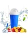 MAGA ZONE Slushie Maker Cup - Magic Quick Frozen Smoothies Cup, Portable Double Layer Squeeze Slushy Maker for DIY Homemade Smoothie Cups for Kids and Family (Blue)