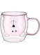 Mugs, Bear Tea Coffee Cup, Double Wall Glass Milk Coffee Bear Mug with Handle, Insulated Espresso Christmas Cup, Cute Birthday gift for Women Men Valentine's Day, 250 ml, Pink