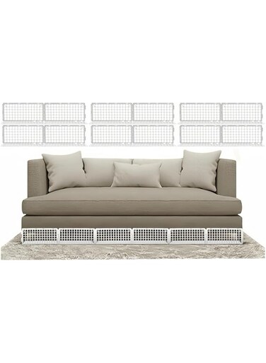 Under Couch Blocker, Under Bed Blocker for Pets Toys Barrier,12 Pack Furniture Couch Guards Bumper for Stopping Cats Dogs from Getting Under Sofa Gap,37 * 17cm,Total Length 442cm (White)