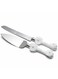 Wedding Cake Knife &amp; Spatula Server Set &acirc;&euro;&ldquo; Stainless Steel, White Handle