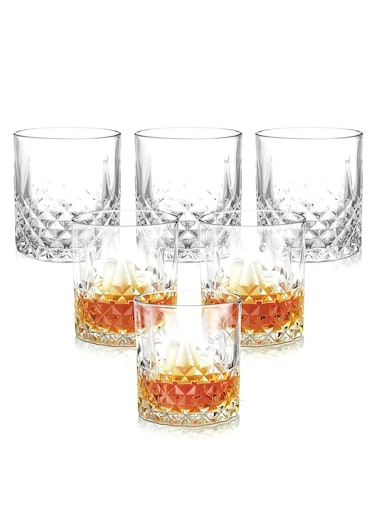 Art Ligne Short Tumbler Whiskey Glasses Set 310ML, 6 Pieces Thick Base, Clear, Lead-Free, Stackable, Dishwasher Safe, Durable Cocktail &amp; Juice Glasses, Home &amp; Bar Glassware, Gift Set