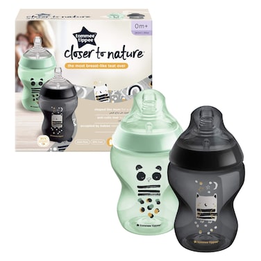 Tommee Tippee Closer To Nature Decorated Baby Feeding Bottle TT422521 260ml 2 PCS