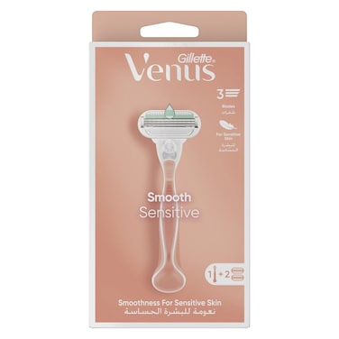 Gillette Venus Smooth Sensitive Razor Handle with Cartridges Pack of 2