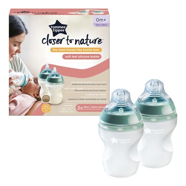 Tommee Tippee Closer To Nature Silicone Feeding Bottle TT42272810 260ml 2 PCS