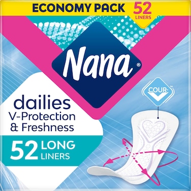 Nana Dailies Fresh Long Panty Liners Economy Pack 52 Liners