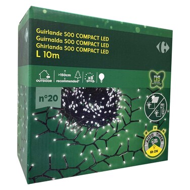 Carrefour Solar Timer 500 Compact LED Outdoor Light Cool White 10m 8 Programs