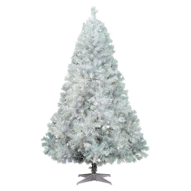 كارفور شجرة كريسماس مزودة ب 200 مصباح أل إي دي 180 سم - فضي