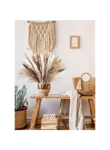 URbazaar 120PCS Dried Pampas Grass Decor Bouquet, Phragmites Dried Flowers, Floral Arrangements for Boho Home Wedding Party Decorations