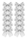 ACLIX 12-Piece Glitter Bow Tie Christmas Tree Party Decorations Silver
