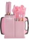 ACLIX 19pcs Kitchen Utensils Set: Professional &amp; Stylish Chef Tools. Ideal Wedding Gift For Home Chefs. BPA-Free, Non-toxic Silicone Kitchenware to Modernize Your Kitchen (Pink)