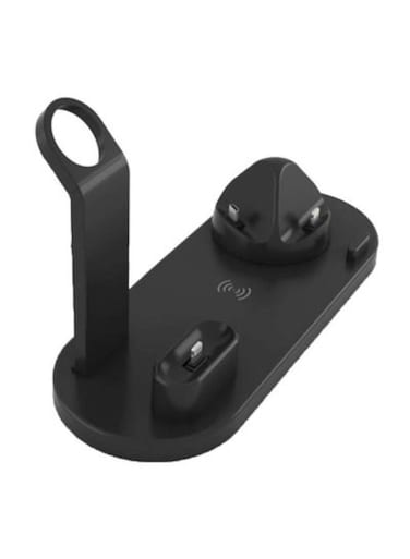 ACLIX 3 in 1 Rotatable Charger Dock Stand For Apple iPhone Micro USB Phone Type C Phone Apple Watch and Apple AirPods Black