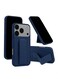 مقبض يد قابل للطي مع مسند مغناطيسي وحزام معصم وغطاء حماية مدمج من الحديد من ACLIX لهاتف Apple iPhone 17 Pro Max 5G 2025 (MCGHSN) - أزرق داكن