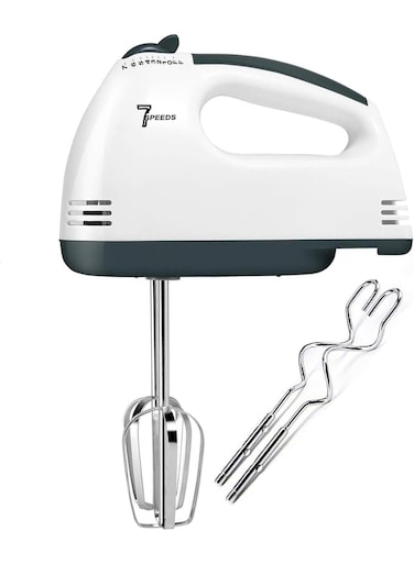 ACLIX Electric Hand Mixer 300W, 7 Speed Lightweight Handheld Egg Beater With Turbo Function, Stainless Steel Dough Hooks &amp; Balloon Whisk, Extra Long Beaters For Baking, Whipping Cream, Cake
