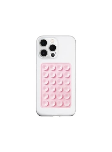 ACLIX Silicone Suction Phone Case Mount, Silicon Adhesive Phone Accessory For Smartphones, Hands-Free Mirror Shower Phone Holder For Selfies, Tiktok Videos (Light Pink)