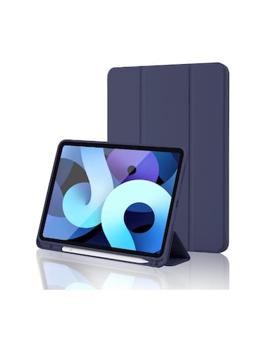 جراب ACLIX لجهاز iPad الجيل العاشر 2022 مع حامل قلم - غطاء خلفي ناعم من مادة TPU، غطاء ذكي ثلاثي الطي، مناسب لجهاز iPad مقاس 10.9 بوصة (الجيل العاشر)، خاصية التشغيل/الإيقاف التلقائي - أزرق داكن