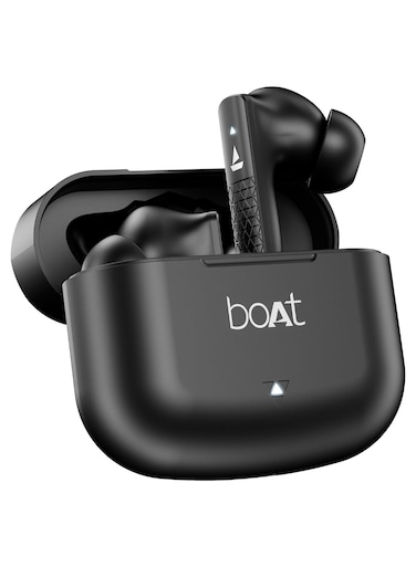 سماعات أذن لاسلكية داخلية من boAt Airdopes 91، توفر 45 ساعة من التشغيل، ووضع Beast Mode مع زمن استجابة منخفض يصل إلى 50 مللي ثانية، وميكروفونين بتقنية Enx