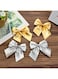 Generic 12-Piece Glitter Bow Tie Christmas Tree Party Decorations Silver 20.00 x 1.00 10.00cm