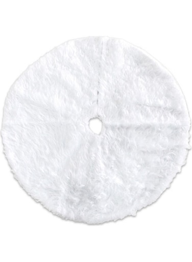 Generic 150cm Plush Long Haired Tree Skirt Decor White