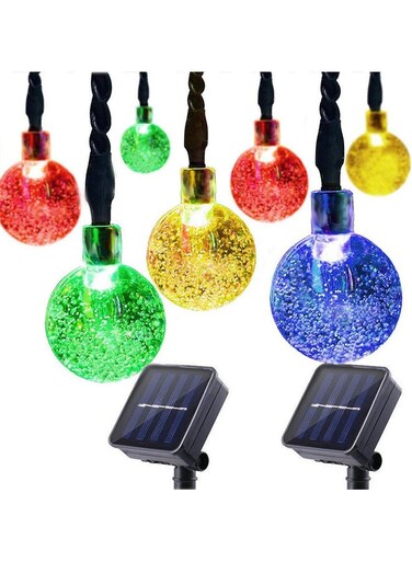 Generic 20-LED Solar Power Crystal Globe String Light Multicolour 5meter