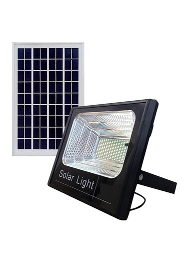 مصباح LED خارجي يعمل بالطاقة الشمسية بقوة 200 واط مع جهاز تحكم عن بعد، أسود اللون، 35 × 53 × 1.7 سم