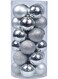 Generic 24-Piece Christmas Ball Ornaments With Lanyards Silver