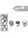 Generic 24-Piece Christmas Ball Ornaments With Lanyards Silver