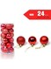 Generic 24-Piece Christmas Tree Hanging Ball Ornament With Lanyard Set Red