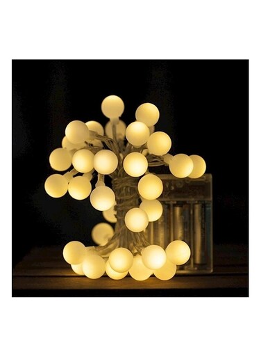 Generic 40 LED Battery Operated Garland Ball LED String Lights Yellow 6meter