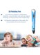 Generic Digital Display Intelligent 3D Printing Pen High Temperature 3D Graffiti Painting Pens With USB Cable Blue