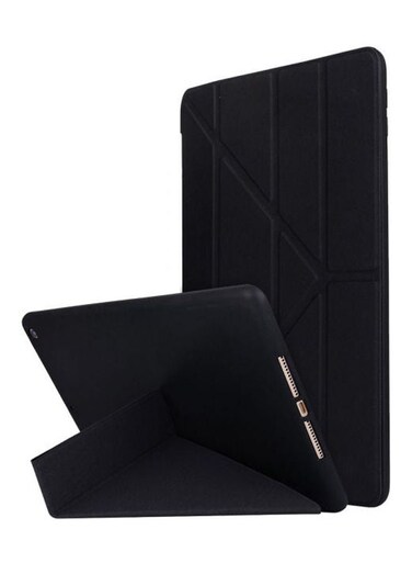 غطاء حماية عام لجهاز iPad مقاس 10.2 بوصة من الجيل السابع (2019)، غطاء ناعم من مادة TPU مع حامل، أسود اللون، نحيف، مزود بخاصية التشغيل/الإيقاف التلقائي، مزود بحامل