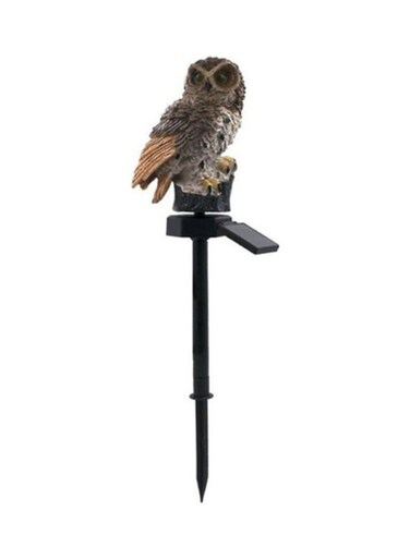 Generic LED Solar Light Owl Waterproof Brown 25cm