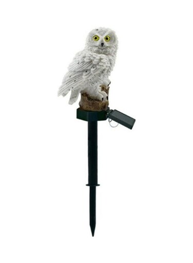 Generic LED Solar Light Owl Waterproof Silver/White 25cm