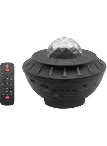 Generic LED Star Projection Lamp With Music Starry 17 x 13.4 x 17cm Black