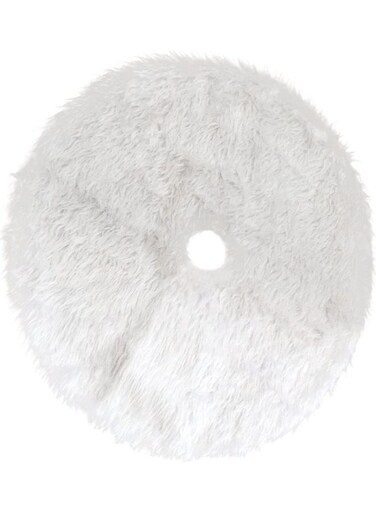 Generic Long Haired Plush Tree Skirt Home Decor White