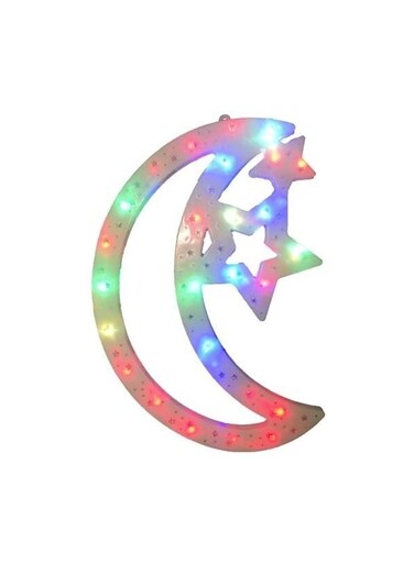 مصباح LED متعدد الألوان على شكل قمر ونجمة، وزنه 288 جرامًا
