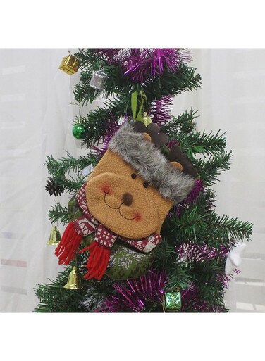 Generic Moose Style Christmas Decorative Sock Multicolour 21x13x15cm