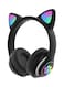 Generic Over Ear Music Headset Glowing Cat Ear BT 5.0 Black