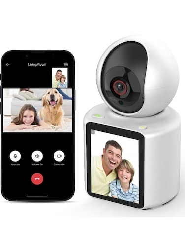 Generic Two-Way Video and Audio Camera With 2.8-Inch 1080p HD Screen One-Touch Call to Cell Phone Night Vision Motion Detection For Baby Elderly and Pet Home Monitor White