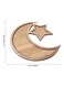 Generic Wooden Ramadan Eid Mubarak Themed Dinner Plate Brown 35x33.3cm