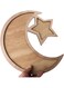 Generic Wooden Ramadan Eid Mubarak Themed Dinner Plate Brown 35x33.3cm