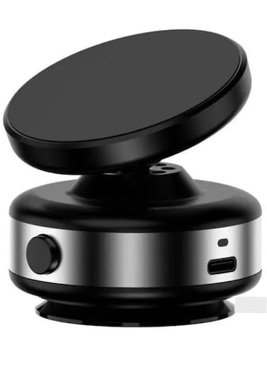 GO-DES Wireless Vacuum Suction Magnetic Car Phone Holder With 360&deg; Rotation &ndash; Multi-Functional Secure Mount (Black)