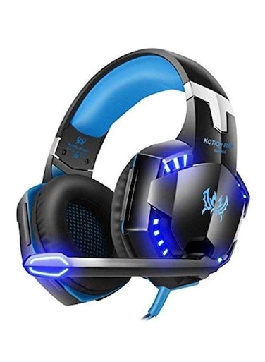 سماعة رأس سلكية للألعاب من KOTION EACH مع ميكروفون، تغطي الأذن بالكامل، متوافقة مع PS4/PS5/XOne/XSeries/NSwitch/PC