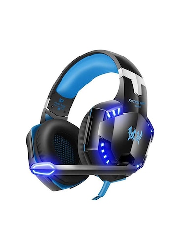 سماعات رأس ستيريو محيطية من KOTION EACH لأجهزة Xbox One/PS4/PC باللونين الأسود والأزرق