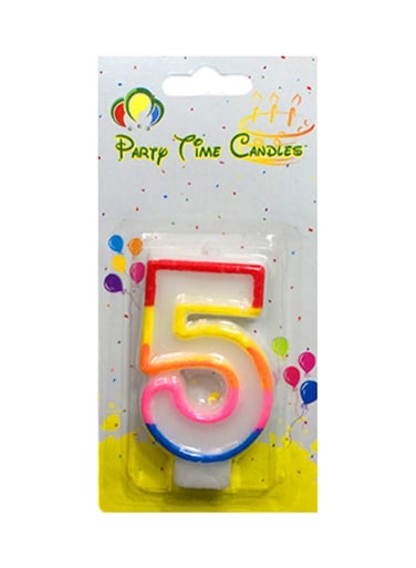 Party Time Candles No. 5 Birthday Candle