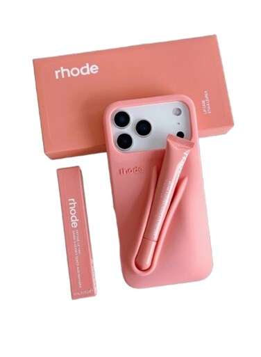 Rhode Exclusive Soft Silicone Case For iPhone&ndash;Built-in Storage For Rhode Lipstick/Lip Gloss, Protective Phone Cover
